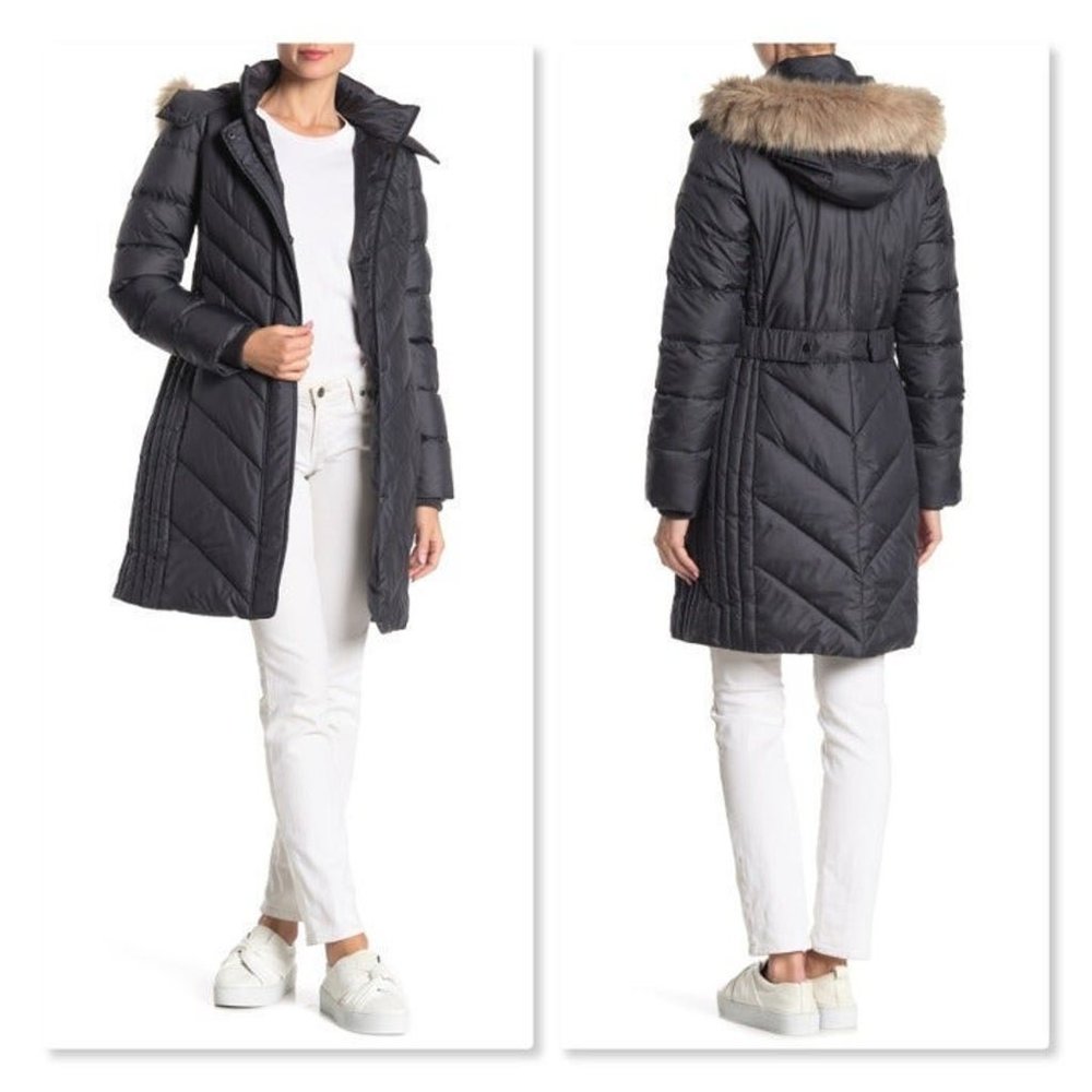 Larry Levine Puffer Jacket in Pewter.
